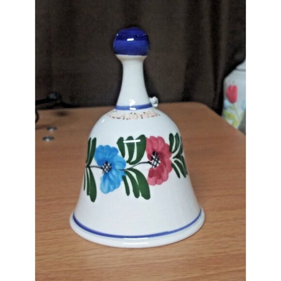 Tourist VILLAJOYOSA SOUVENIR Dinner Bell ceramic porcelain floral hand-painted - Picture 9 of 11